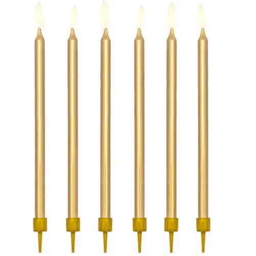 Partydeco verjaardag kaarsen goud 12,5cm pk/12 - afbeelding 2
