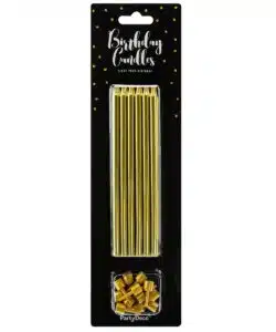 PartyDeco Verjaardag Kaarsen Goud 12,5cm pk/12