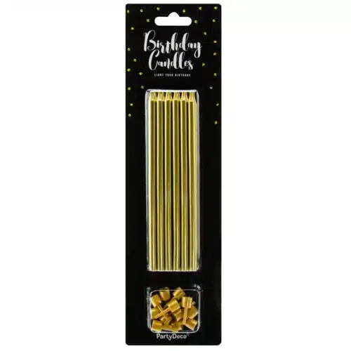 Partydeco verjaardag kaarsen goud 12,5cm pk/12