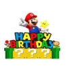 Caketopper mario brothers happy birthday vraagteken blokken bij cake, bake & love 1
