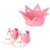 Suikerdecoratie kit babyshoentjes & kroon roze bij cake, bake & love 4 Suikerdecoratie kit babyshoentjes & kroon roze bij cake, bake & love 3