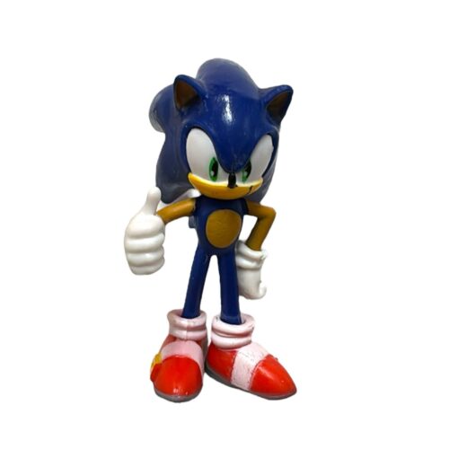 Sonic poppetje taartdecoratie 6 cm