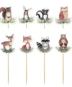 Bosdieren Cupcake Prikkers pk/24