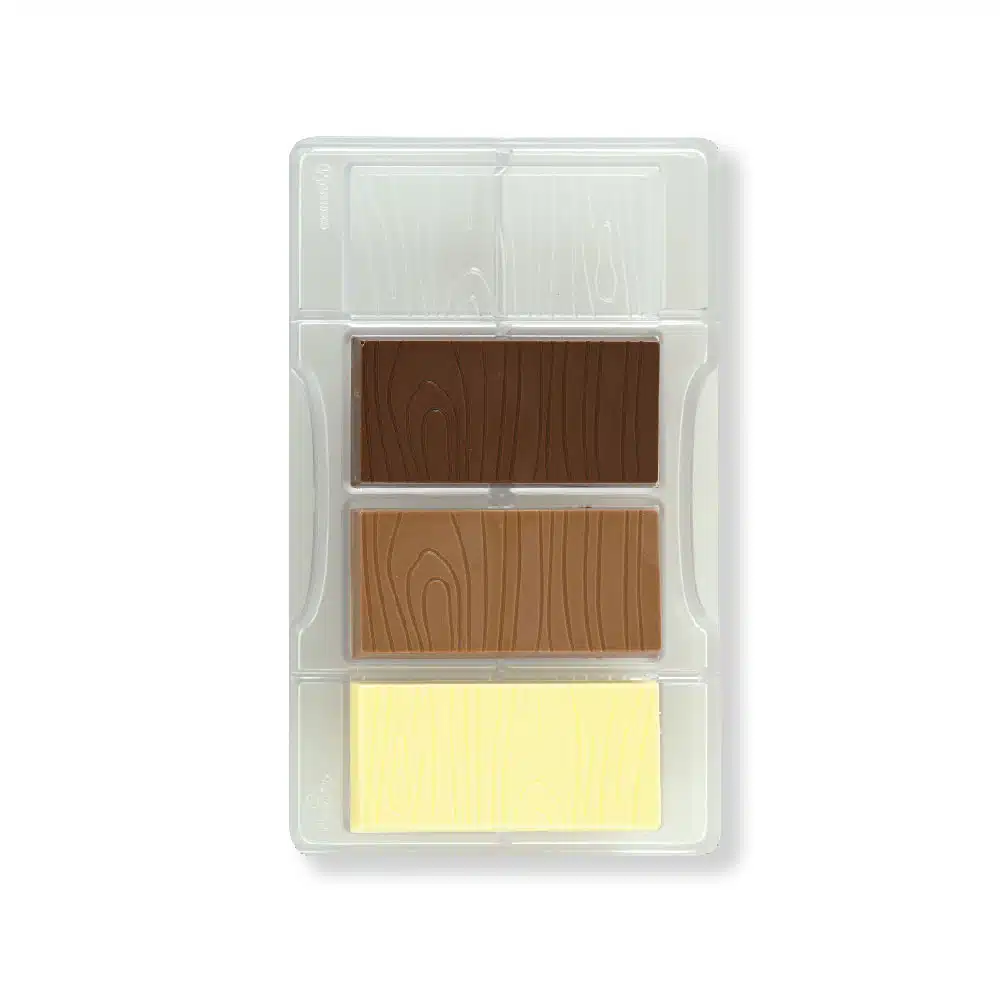 Decora chocolate mould wooden bars bij cake, bake & love 5 Decora chocolate mould wooden bars