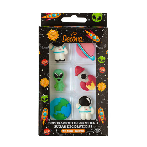Decora suikerdecoraties space pk/6