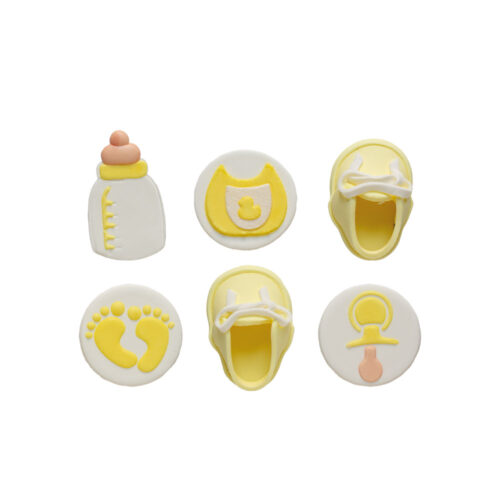 Decora suikerdecoraties baby party yellow pk/6 - afbeelding 2