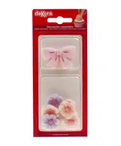 Dekora Suiker Bloemen & Roze Strikken 10 stuks