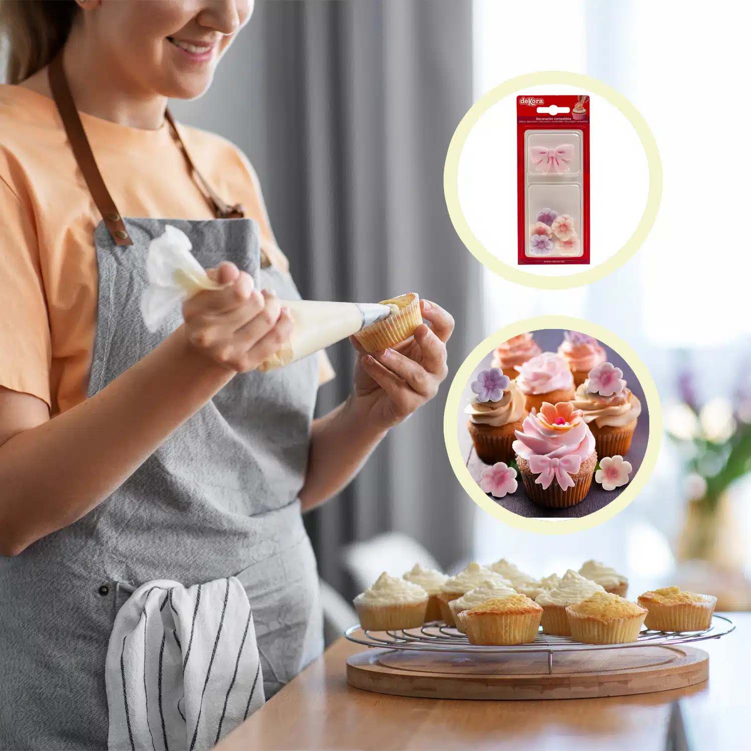 Dekora suiker bloemen & roze strikken 10 stuks bij cake, bake & love 9 Dekora suiker bloemen & roze strikken 10 stuks - afbeelding 5