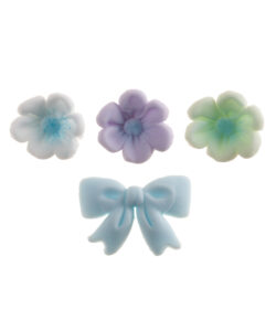 Dekora suiker bloemen & blauwe strikken 10 stuks bij cake, bake & love 12