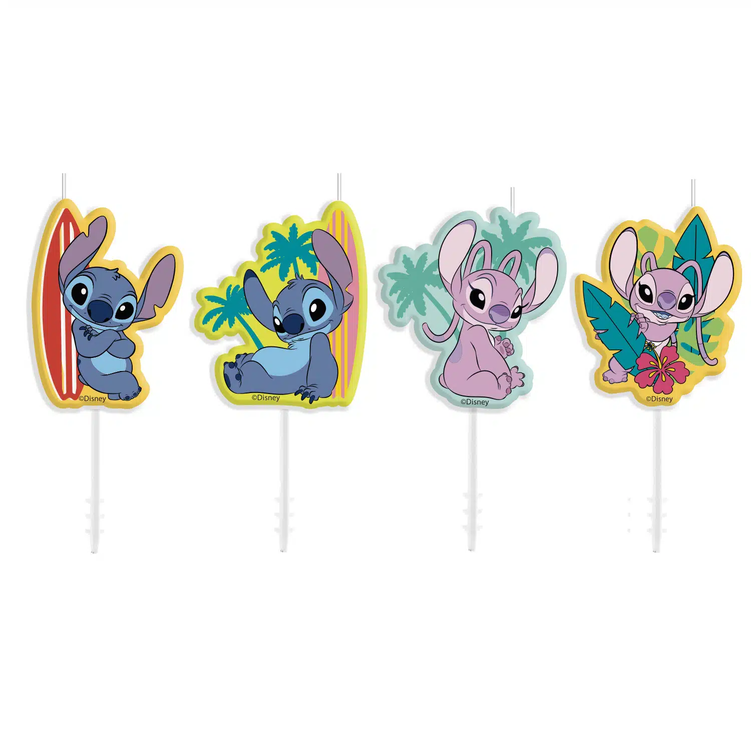 Dekora stitch kaarsjes pk/4 bij cake, bake & love 6 Dekora stitch kaarsjes pk/4 - afbeelding 2