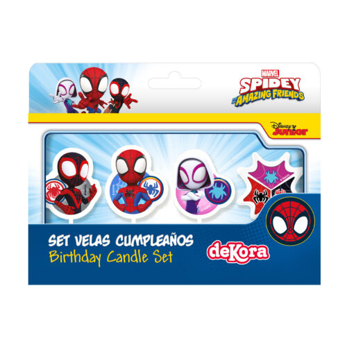 Dekora spidey & friends kaarsjes pk/4 - afbeelding 2