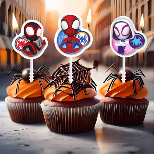 Dekora spidey & friends kaarsjes pk/4 - afbeelding 3