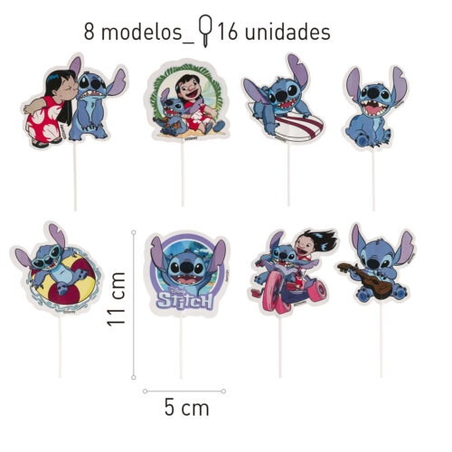 Dekora lilo & stitch cupcake prikkers pk/16 - afbeelding 2