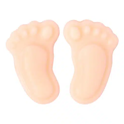 Chocolade decoratie babyvoetjes roze - 2,5 cm - 24 stuks
