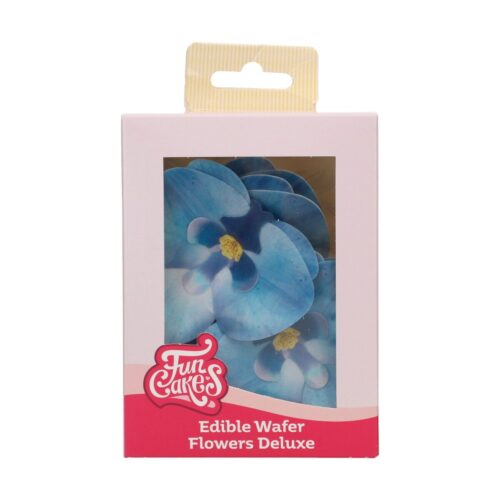 Funcakes eetbare papieren bloemen deluxe orchidee blauw medium pk/10