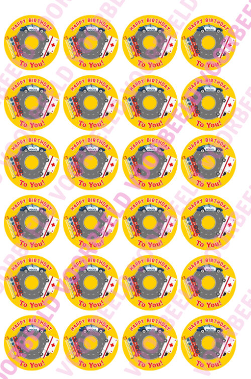 Eetbare cupcakeprint hulpdiensten 2 - 24 cupcake rondjes