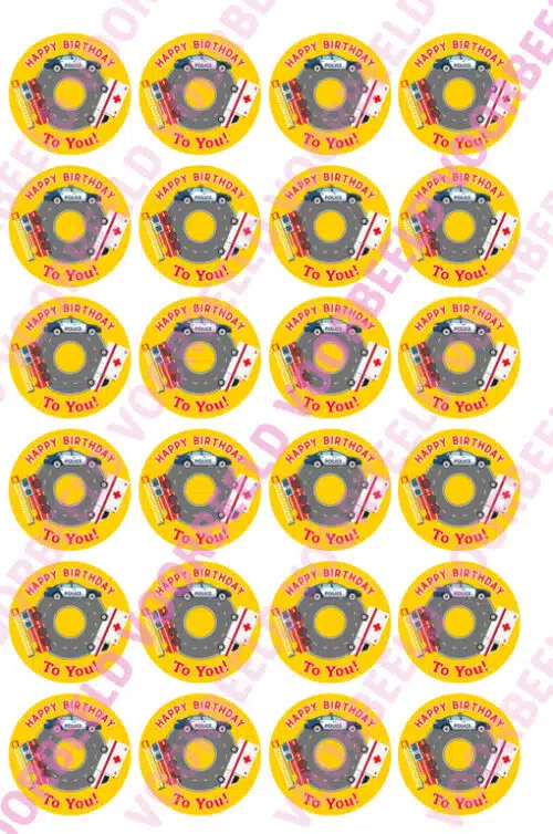 Eetbare cupcakeprint hulpdiensten 2 - 24 cupcake rondjes