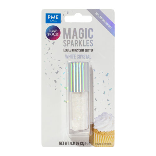 Magic sparkles edible glitter – white crystal (3g)