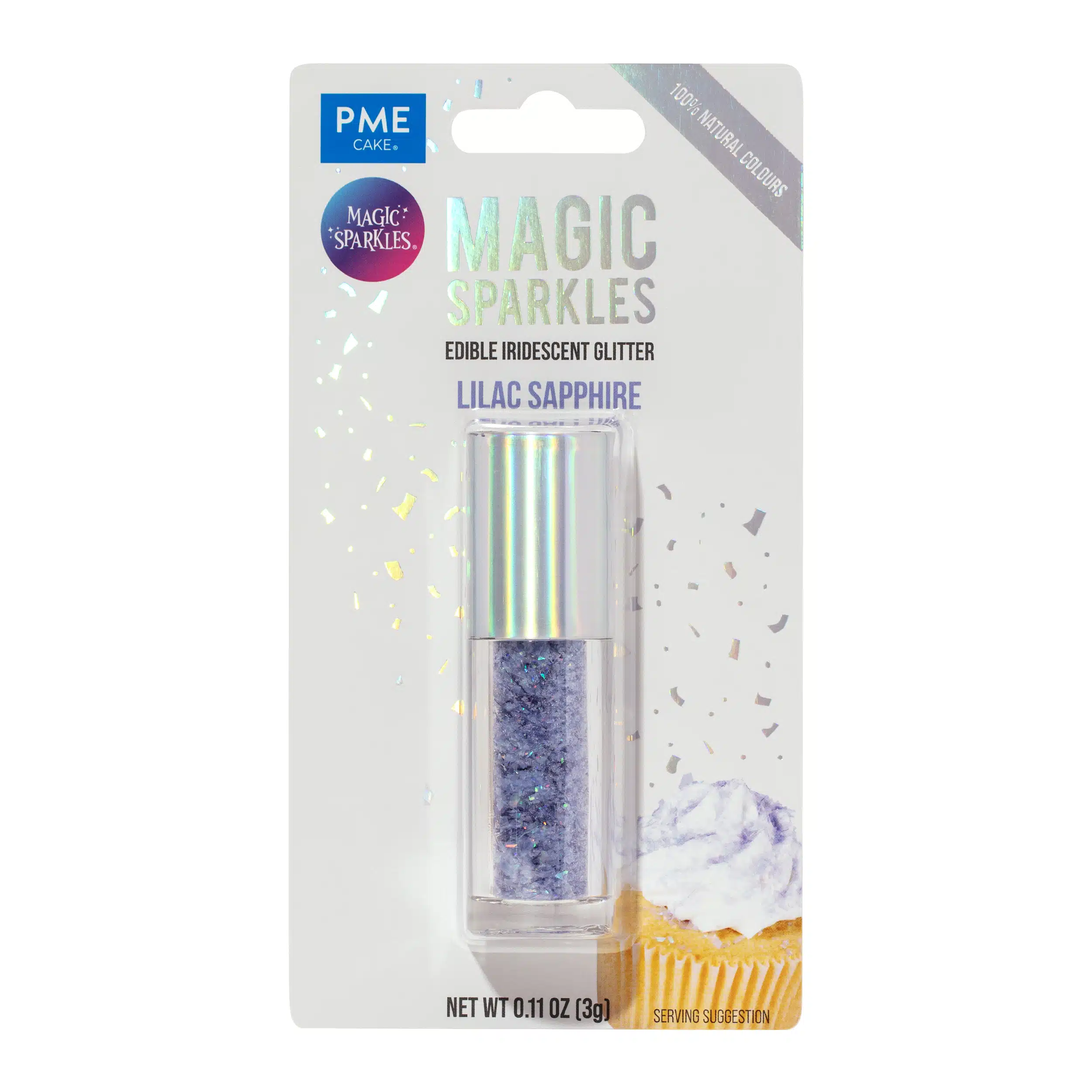 Magic sparkles edible glitter – lilac sapphire (3g) bij cake, bake & love 5 Magic sparkles edible glitter – lilac sapphire (3g)