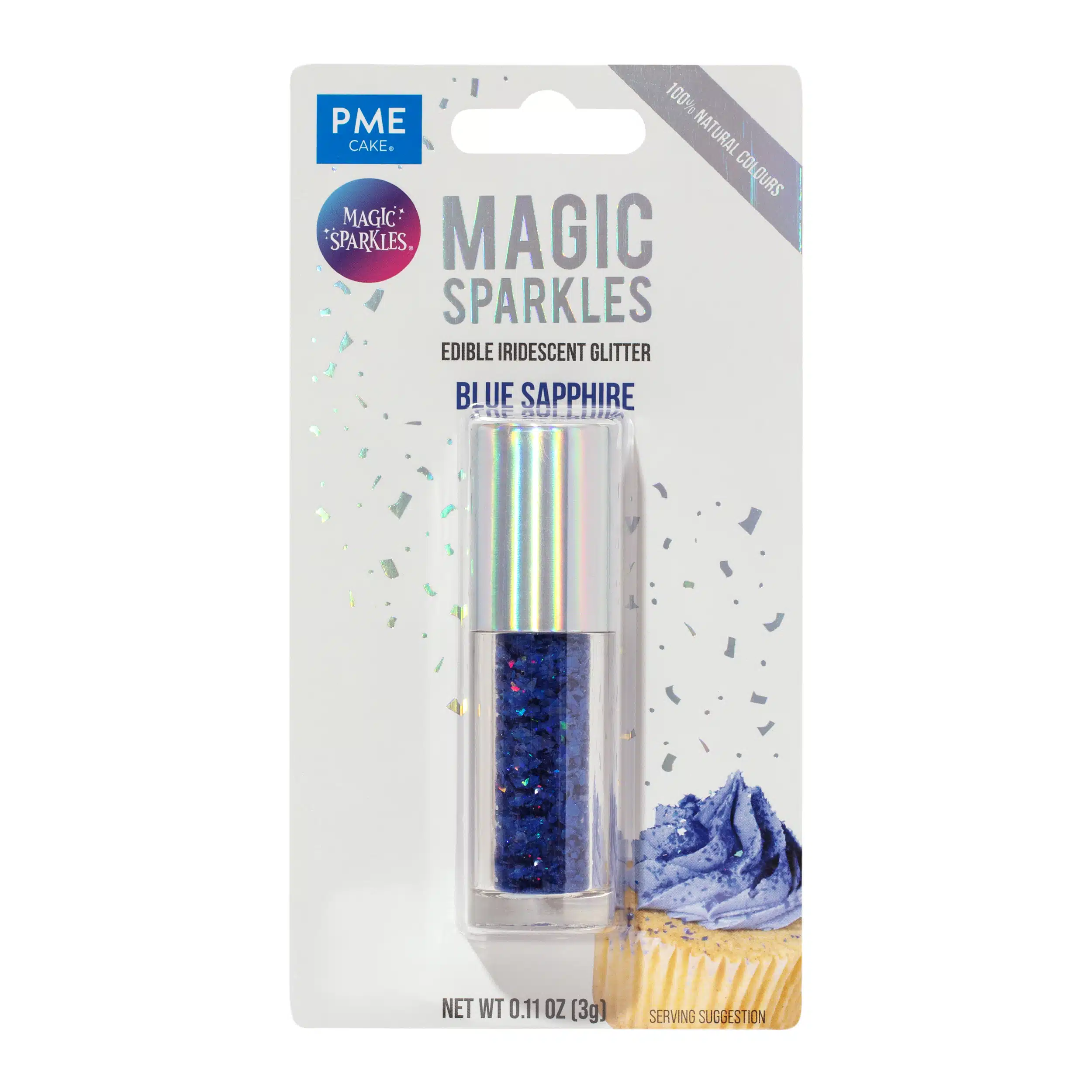 Magic sparkles edible glitter – blue sapphire (3g) bij cake, bake & love 5 Magic sparkles edible glitter – blue sapphire (3g)