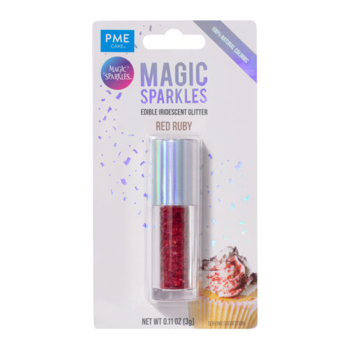 Magic sparkles edible glitter – red ruby (3g)