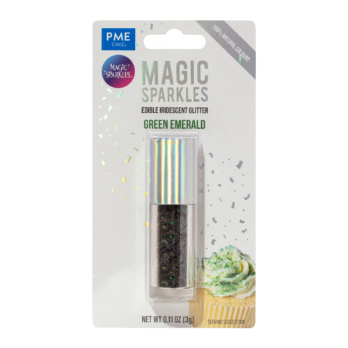 Magic sparkles edible glitter – green emerald (3g)