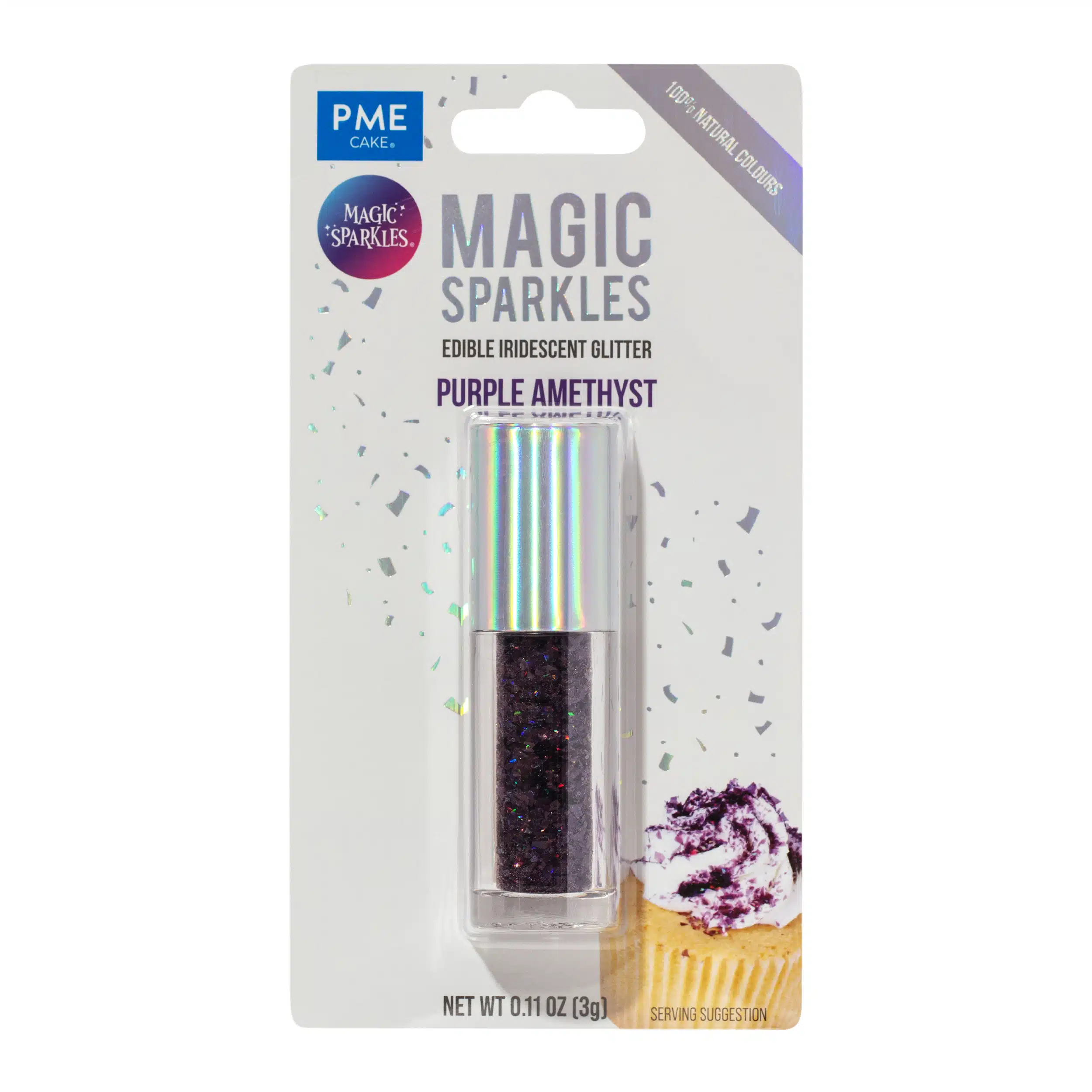 Magic sparkles edible glitter – purple amethyst (3g) bij cake, bake & love 5 Magic sparkles edible glitter – purple amethyst (3g)