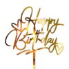 Caketopper acryl gold happy birthday hearts bij cake, bake & love 3