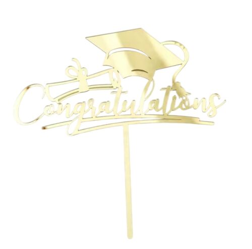 Caketopper acryl gold congratulations