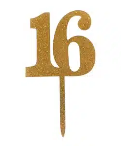 Glitter Goud Caketopper 16
