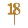 Glitter goud caketopper 18 bij cake, bake & love 1