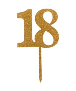 Glitter Goud Caketopper 18