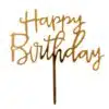 Caketopper happy birthday goud versie 3 bij cake, bake & love 1