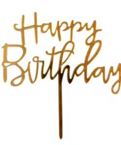 Caketopper Happy Birthday Goud versie 3