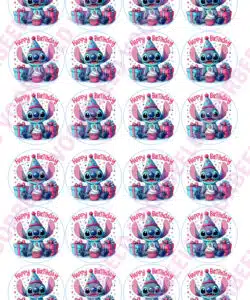 Eetbare Cupcakeprint Stitch 3 - 24 cupcake rondjes