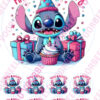 Eetbare taartprint stitch 3 - 18 cm rond rond + 8 cupcake rondjes bij cake, bake & love 3
