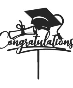 Caketopper Acryl Black Congratulations