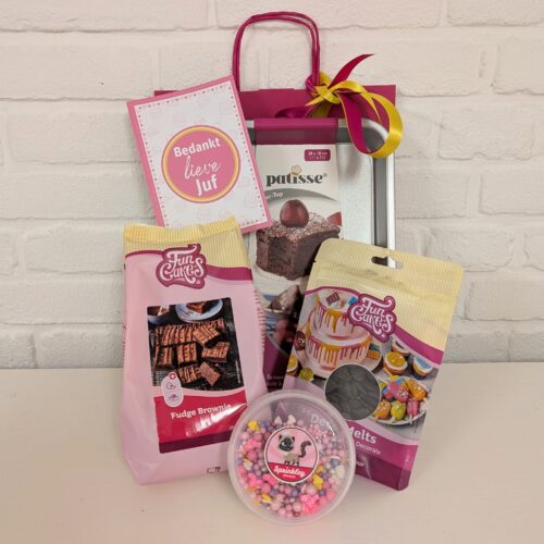 Juf of meester cadeautje - fudge brownie pakket