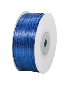 1 Meter Dun Lint voor strikjes Donker Blauw 3mm