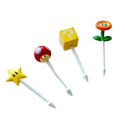 Plastic cupcake prikkers mario set/8 - afbeelding 2