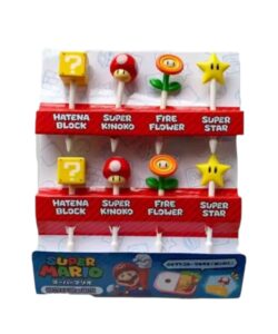 Plastic Cupcake Prikkers Mario set/8