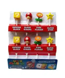 Plastic Cupcake Prikkers Mario set/8