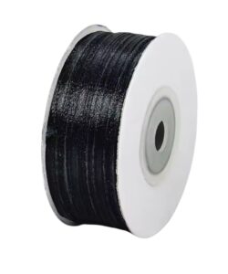 1 Meter Dun Lint voor strikjes Zwart 3mm