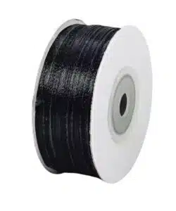 1 Meter Dun Lint voor strikjes Zwart 3mm