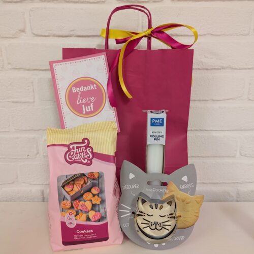 Juf of meester cadeautje - poezen koekjes pakket