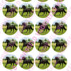Eetbare cupcakeprint zwart paard - 24 cupcake rondjes bij cake, bake & love 3