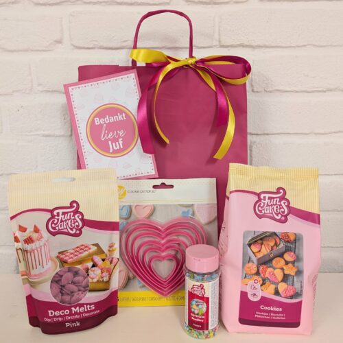 Juf of meester cadeautje - hartjes koekjes pakket