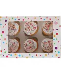 Funcakes cupcake doos 6 – confetti pk/3 bij cake, bake & love 10