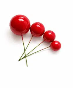 Cake Bubbles Rood Glans set 4