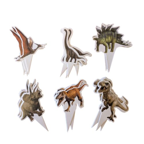Dinosaurus cupcake prikkers pk/24